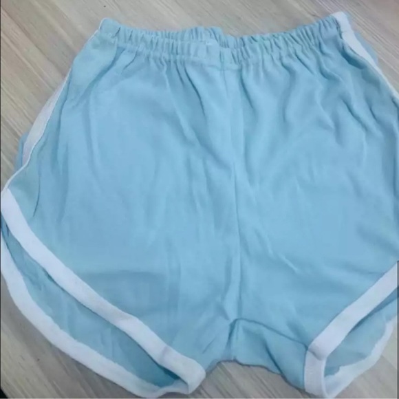 New Woman’s Sports Fitness Light Blue Elastic Comfy Yoga Shorts - Picture 6 of 6